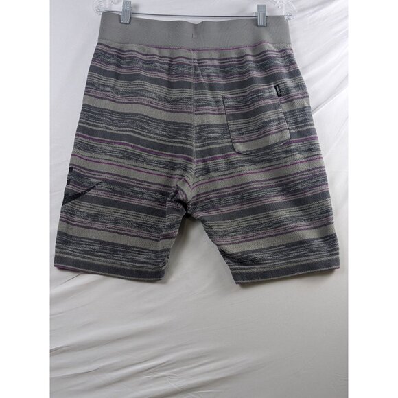 Vintage Nike F.C. Mens Small Striped Knit Gray Purple Pull On Bike Shorts - Picture 2 of 14